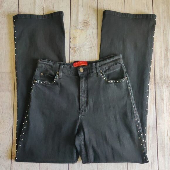 NYDJ rhinestones studded high rise bootcut jeans 6 - Picture 2 of 9